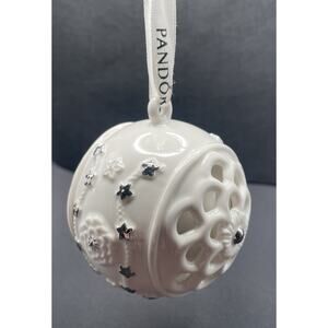 Pandora Christmas Ornament 2011 Unforgettable Snowball 9” w/ Ribbon. New no Box